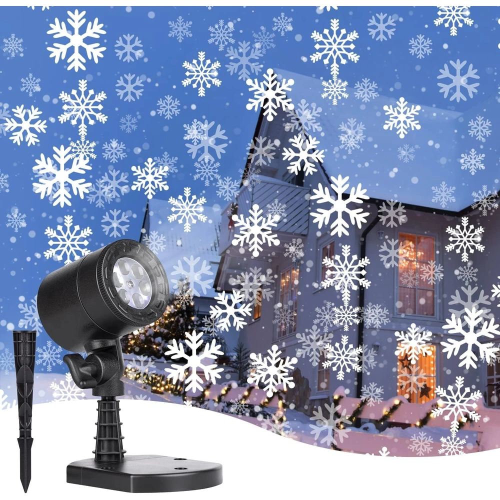PROYECTOR DE COPO DE NIEVE DE NAVIDAD LUCES LED IMPERMEABLES Y PAISAJE DECORATIVO