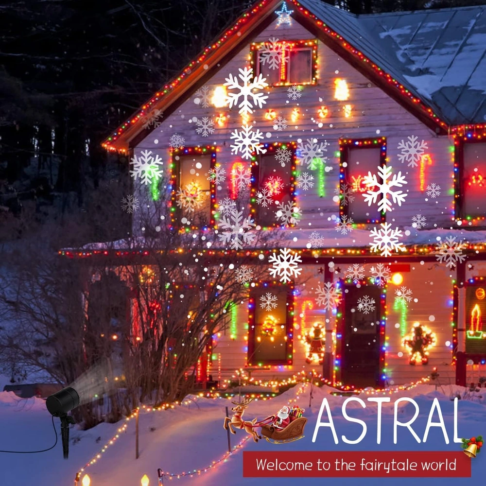 PROYECTOR DE COPO DE NIEVE DE NAVIDAD LUCES LED IMPERMEABLES Y PAISAJE DECORATIVO
