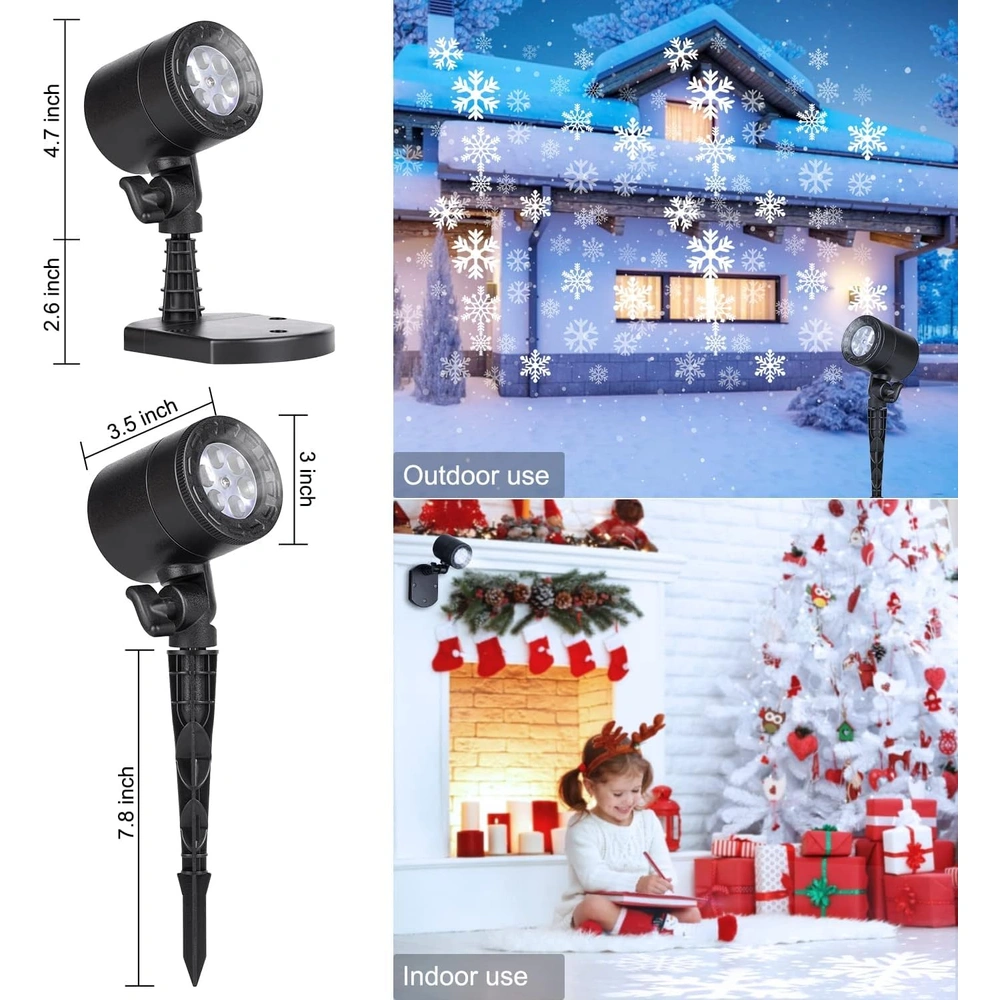 PROYECTOR DE COPO DE NIEVE DE NAVIDAD LUCES LED IMPERMEABLES Y PAISAJE DECORATIVO