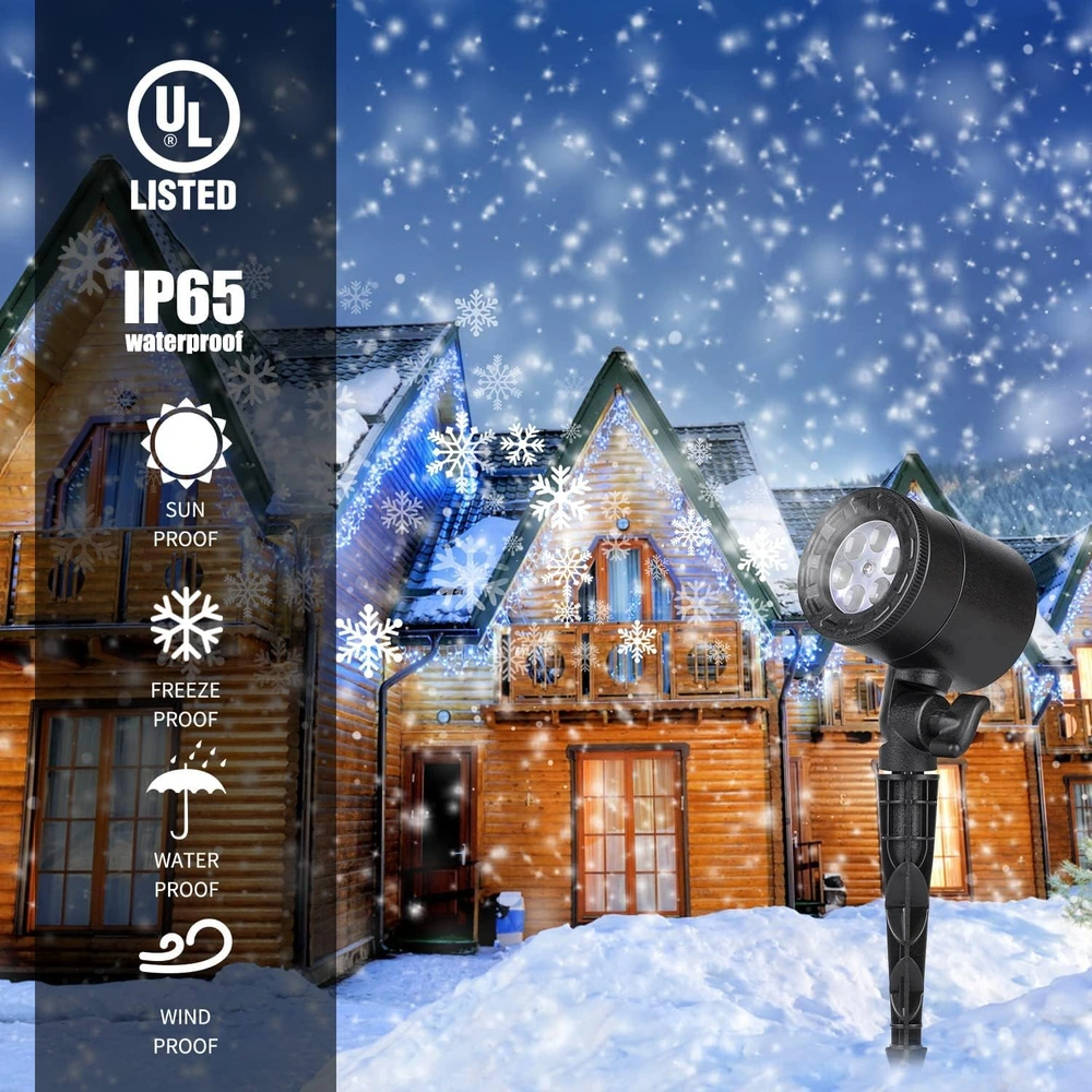 PROYECTOR DE COPO DE NIEVE DE NAVIDAD LUCES LED IMPERMEABLES Y PAISAJE DECORATIVO