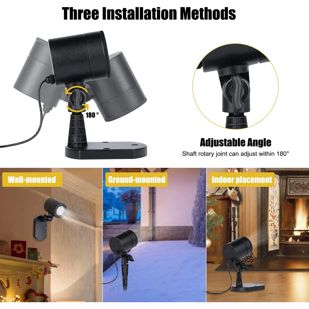 PROYECTOR DE COPO DE NIEVE DE NAVIDAD LUCES LED IMPERMEABLES Y PAISAJE DECORATIVO