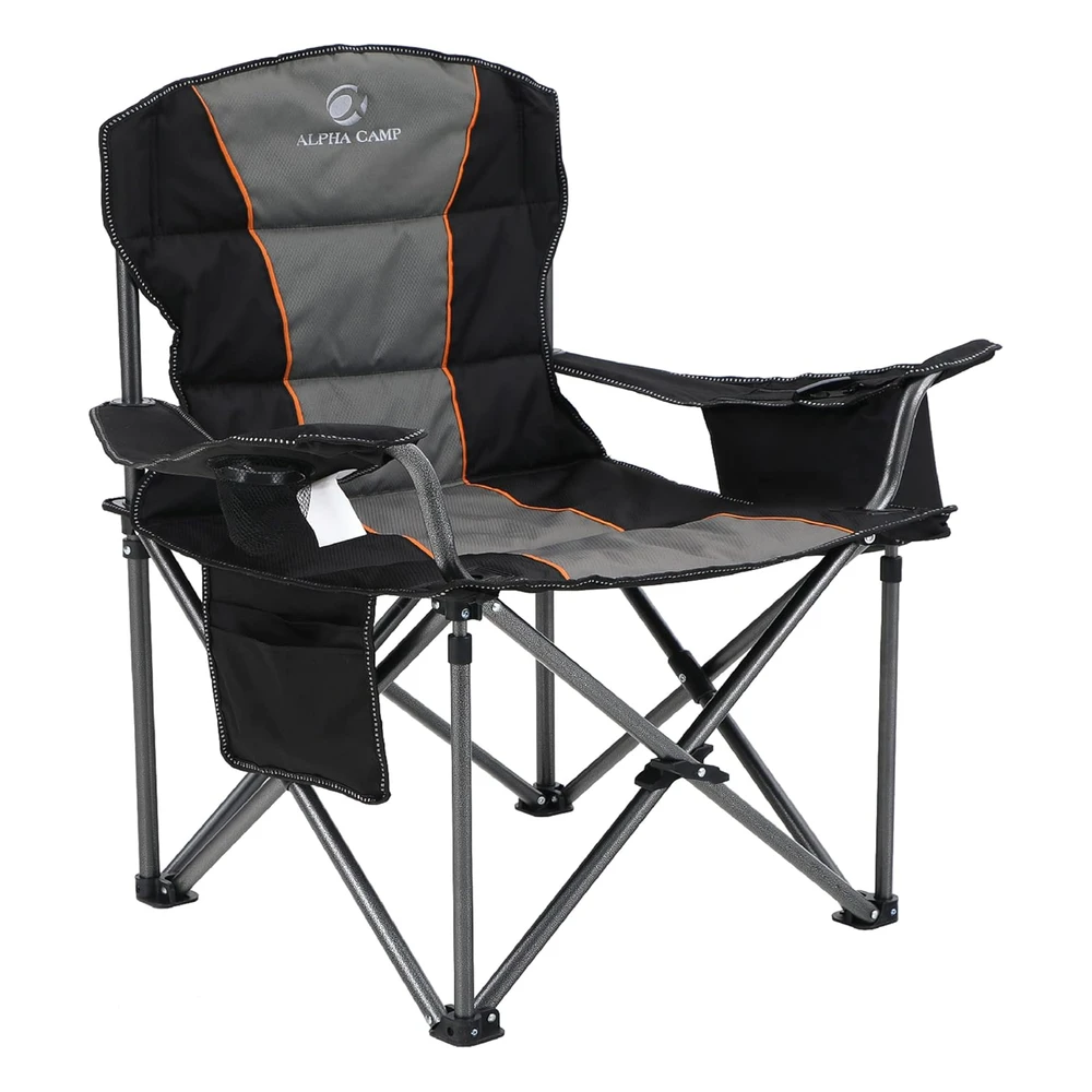 Alpha Camp Silla Plegable de Gran Tamaño Para Campamento, Alta Resistencia, Soporta 450 Libras, Marco de Acero