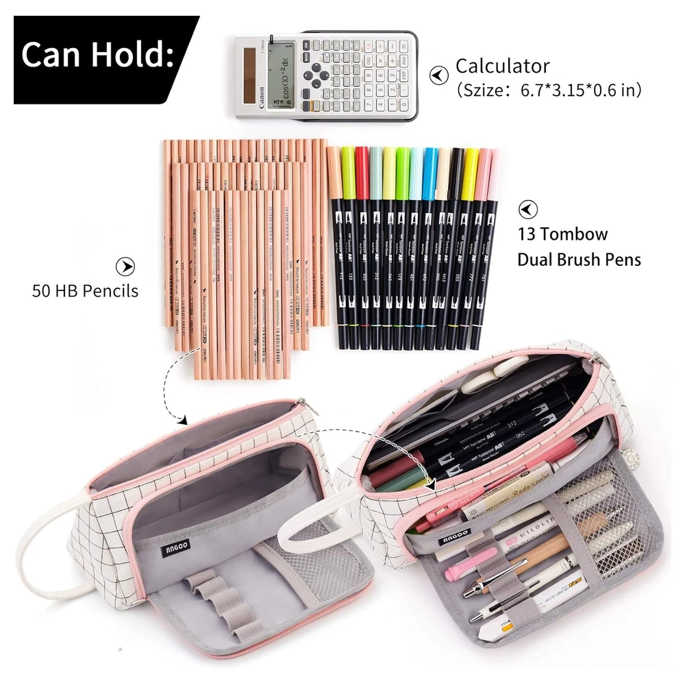 B07QCVZFSN_1.webp EASTHILL - ESTUCHE PARA LÁPICES DE GRAN CAPACIDAD ESCOLAR, OFICINA Y COLEGIAL PARA NIÑOS Y ADULTOS - ROSADO