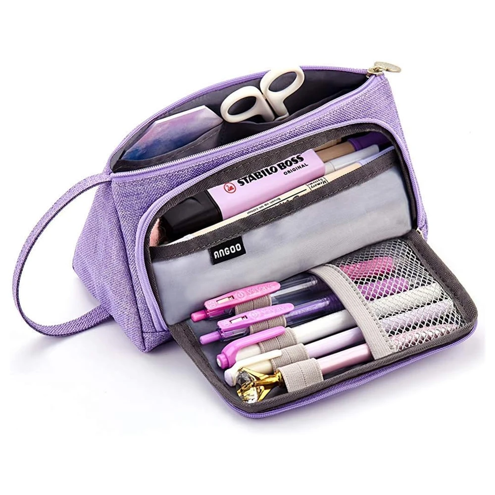 EASTHILL - ESTUCHE PARA LÁPICES DE GRAN CAPACIDAD ESCOLAR, OFICINA Y COLEGIAL PARA NIÑOS Y ADULTOS - MORADO