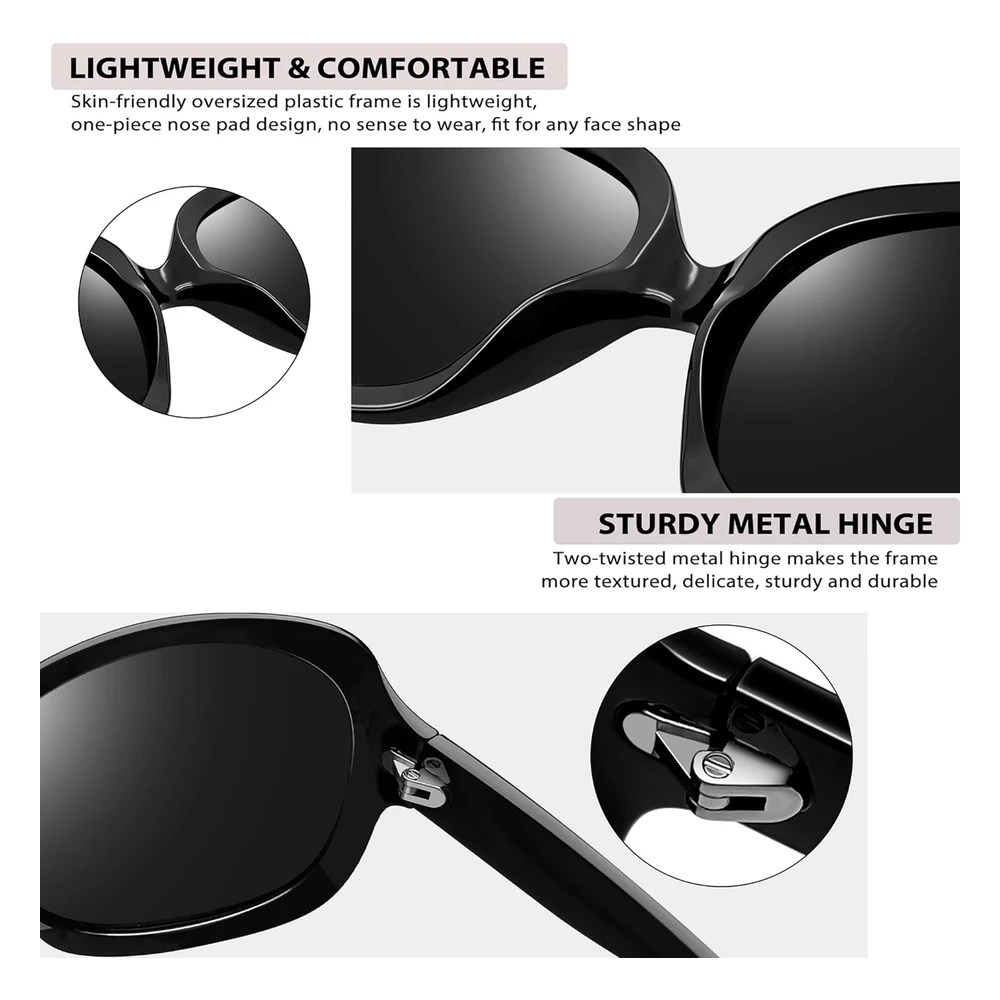 B07RBV936R_4.webp Joopin Lentes de Sol Polarizados Para Mujer, de Gran Tamaño, de Gran Tamaño,Para Conducir,Con Protección Uv,Lentes de Sol Grandes