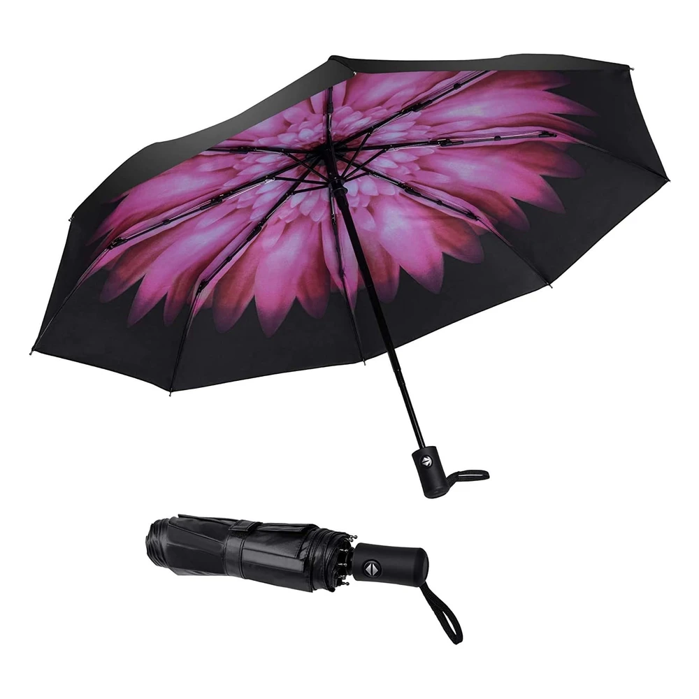 Sombrilla de Viaje Resistente Al Viento, Automático, Ligero, Irrompible, de Gran Eficiencia, de Sy Compact