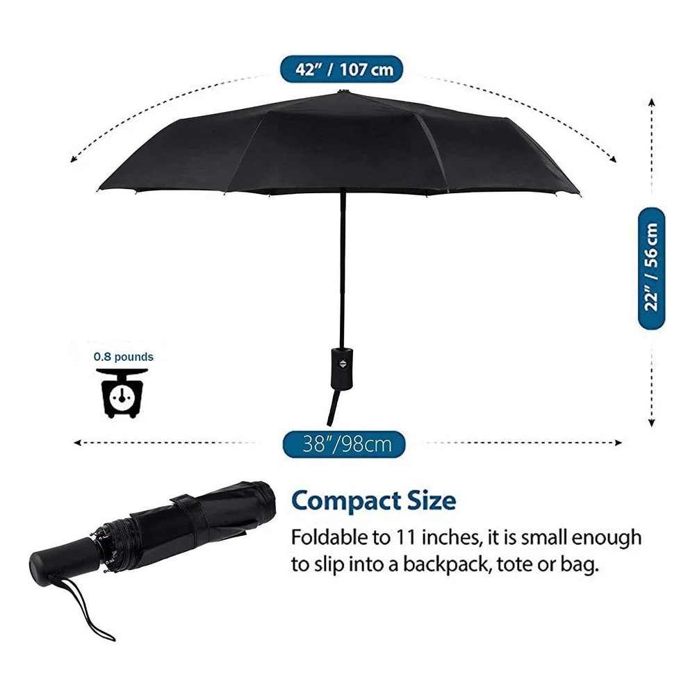 Sombrilla de Viaje Resistente Al Viento, Automático, Ligero, Irrompible, de Gran Eficiencia, de Sy Compact