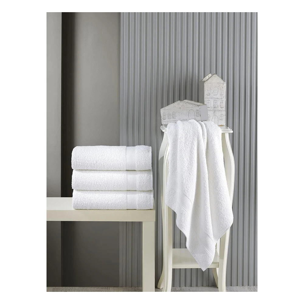 Toallas de Baño Blancas de 27 x 54", Secado Rápido, 100% Algodón Turco Para Baño (Blanco, Paquete de 4 Toallas de Baño)