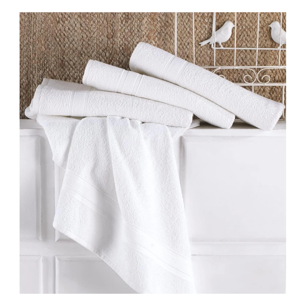 Toallas de Baño Blancas de 27 x 54", Secado Rápido, 100% Algodón Turco Para Baño (Blanco, Paquete de 4 Toallas de Baño)