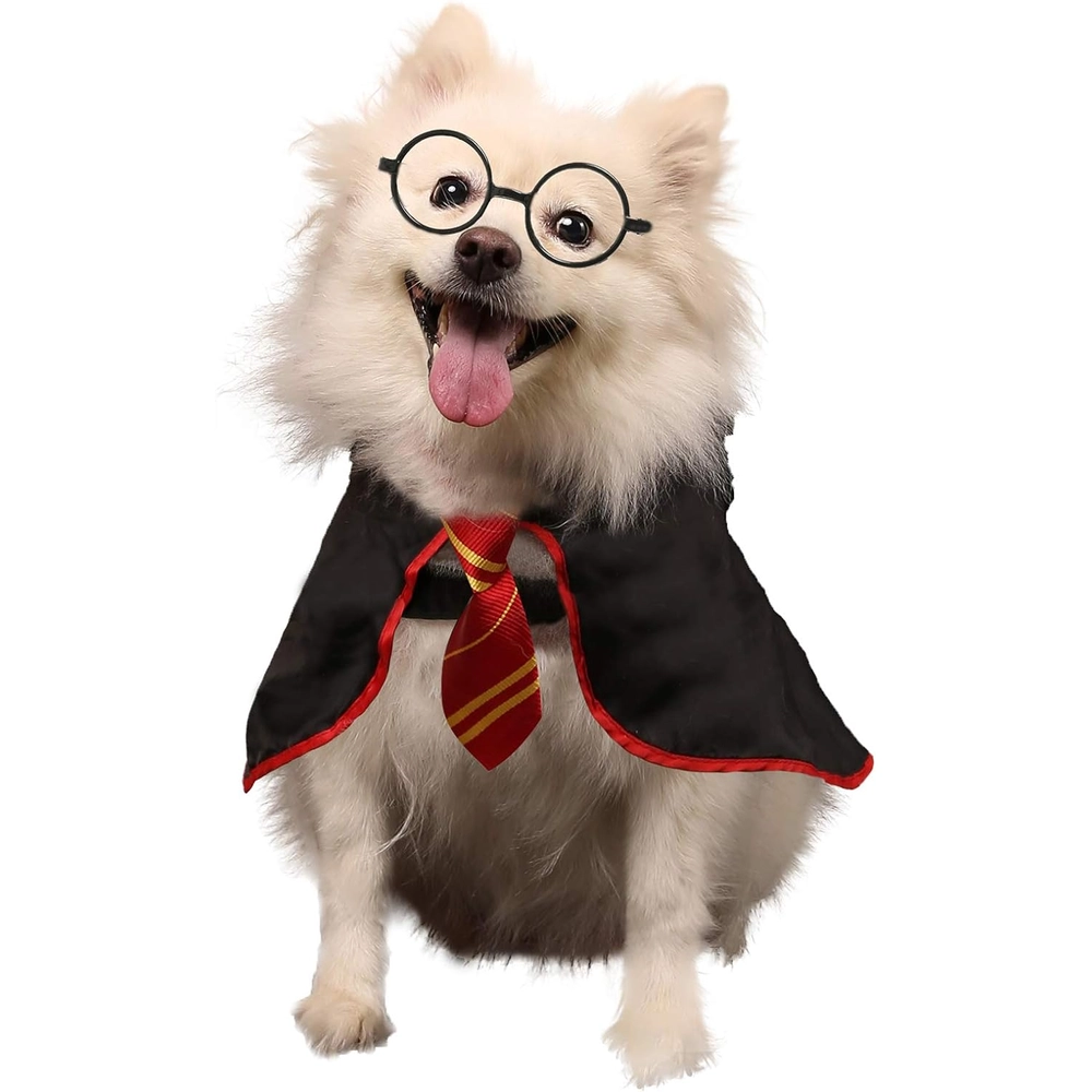 Disfraz Coomour de Bruja para Mascotas (Camisa Con Gafas) - Talla M Rojo