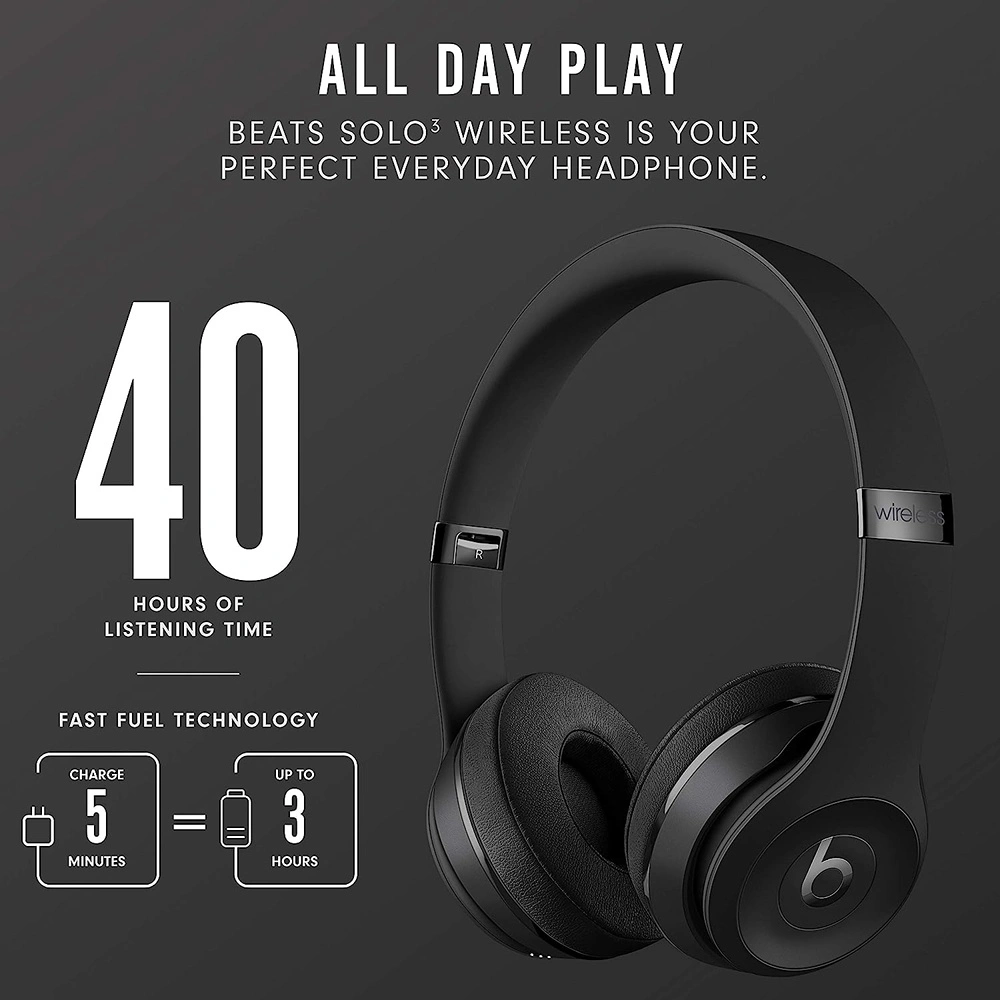 AUDÍFONOS INALÁMBRICOS ON-EAR BEATS SOLO3 BEATS COLECCIÓN CLUB | NEGRO