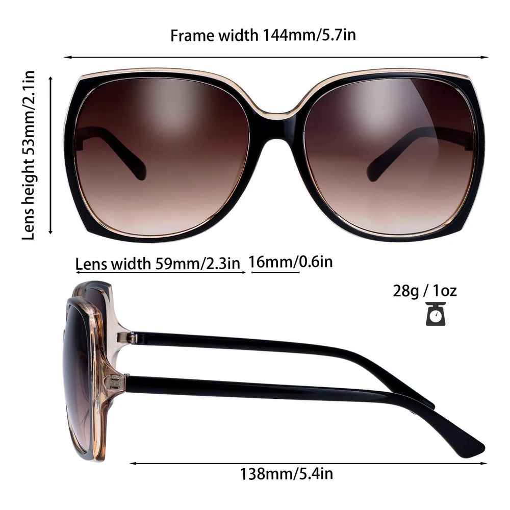 B081S7RR1X_3.webp Gafas de Sol de Moda de Mariposa Híbridas de Ojo de Gato Jackie O Cuadrado de Gran Tamaño Para Mujer - Exquisito Embalaje