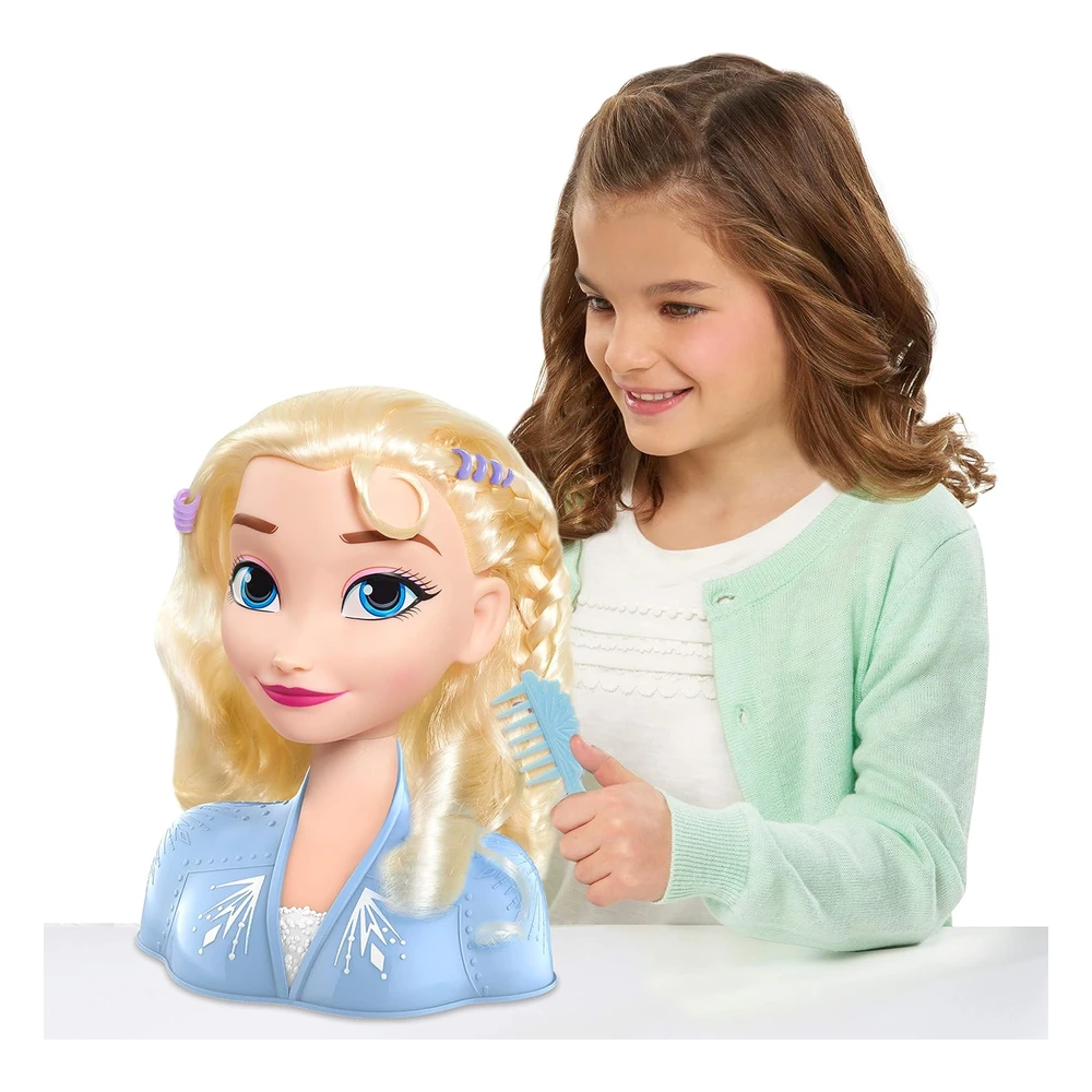 CABEZAL DE PEINADO ELSA DISNEY JUST PLAY 2 CON 18 PIEZAS Y ACCESORIOS RUBIO