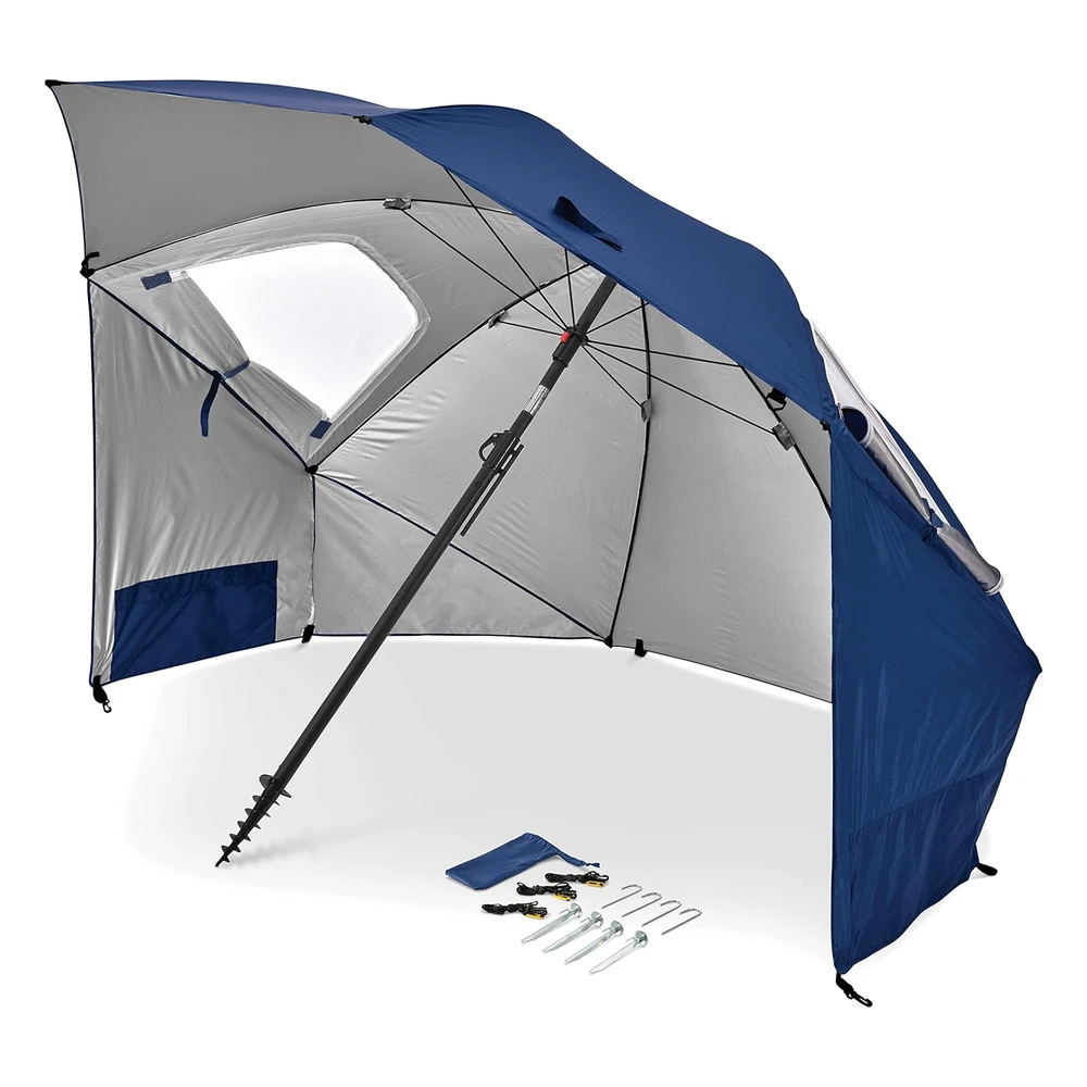 Sport-Brella Premiere - Paraguas Para Protección Contra El Sol Y La Lluvia, Tamaño Xl, Spf 50+, 8 Pies, Color Azul