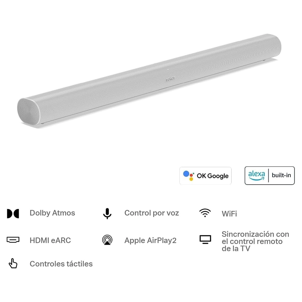 SONOS ARC - LA BARRA DE SONIDO INTELIGENTE PREMIUM PARA TV, PELÍCULAS, MÚSICA, JUEGOS Y MÁS - BLANCO..