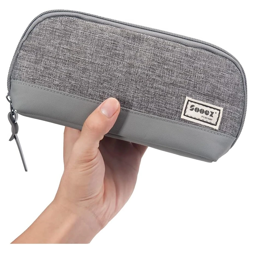 SOOEZ - ESTUCHE PARA LÁPICES DE APERTURA ANCHA - GRIS