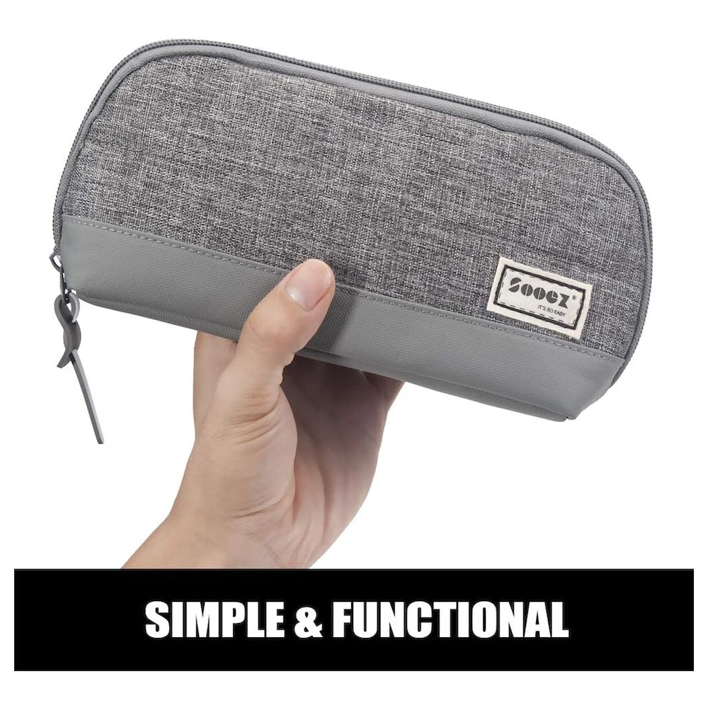 SOOEZ - ESTUCHE PARA LÁPICES DE APERTURA ANCHA - GRIS