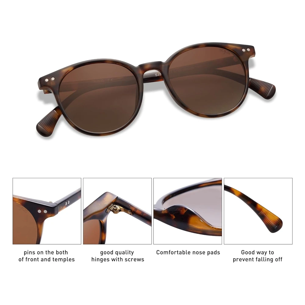 Sojos Lentes de Sol Polarizados, Cuadrados Y Pequeños, Unisex, con Cristales Espejados Poligonales, Sj1072