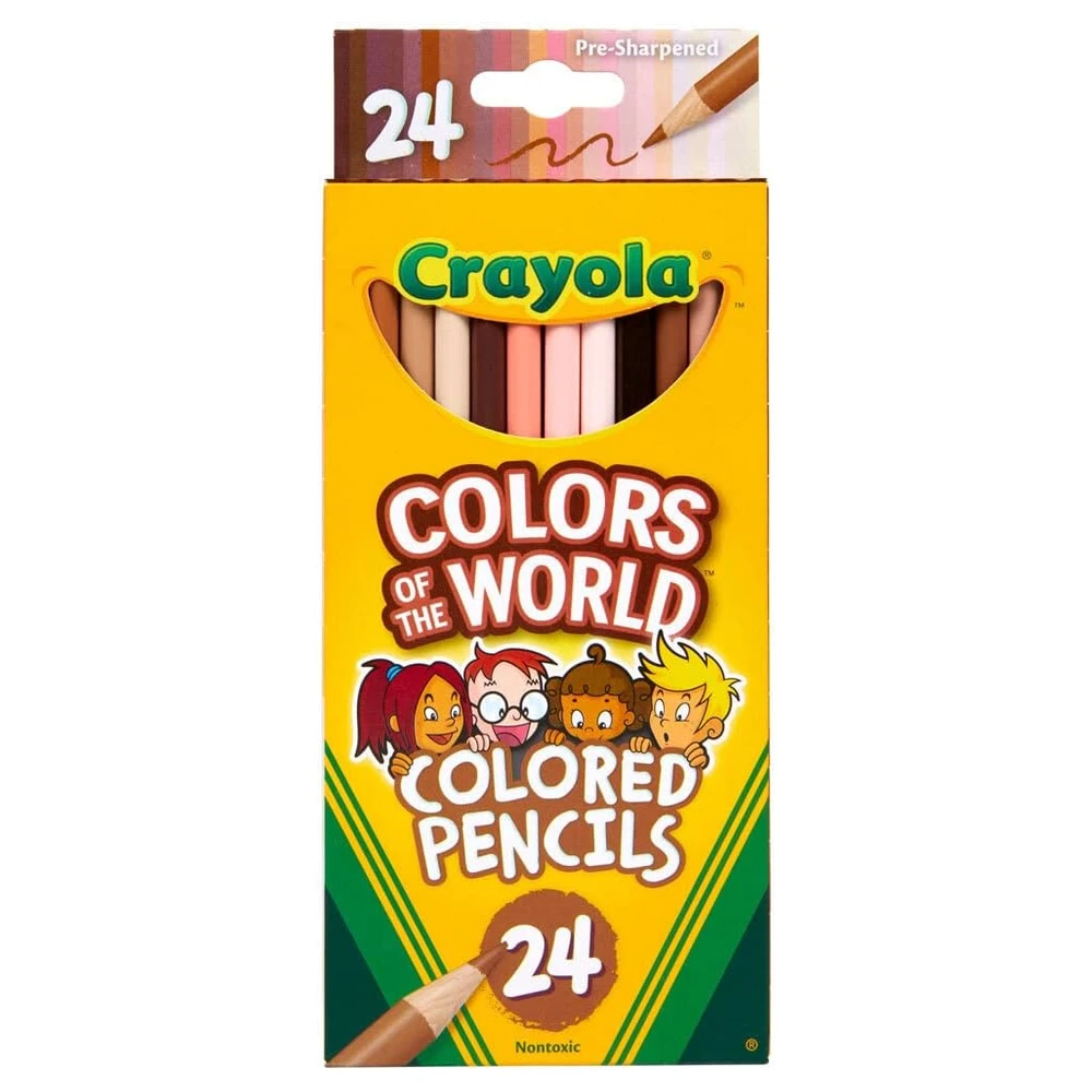 CRAYOLA - 24 LÁPICES DE COLORES MULTICOLOR, COLORES DEL MUNDO