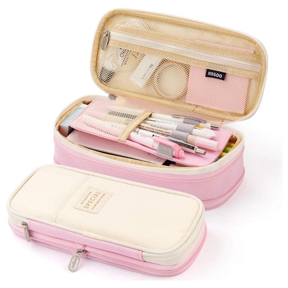 EASTHILL ESTUCHE PARA LÁPICES DE GRAN CAPACIDAD, OFICINA, UNIVERSIDAD, ESCUELA, BOLSA DE ALTA CAPACIDAD – AZUL/ROSA