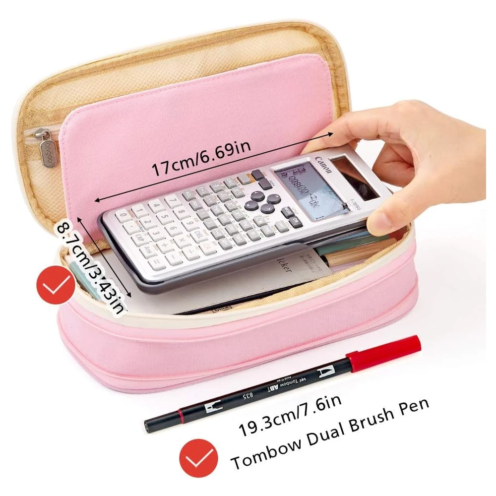 EASTHILL ESTUCHE PARA LÁPICES DE GRAN CAPACIDAD, OFICINA, UNIVERSIDAD, ESCUELA, BOLSA DE ALTA CAPACIDAD – AZUL/ROSA
