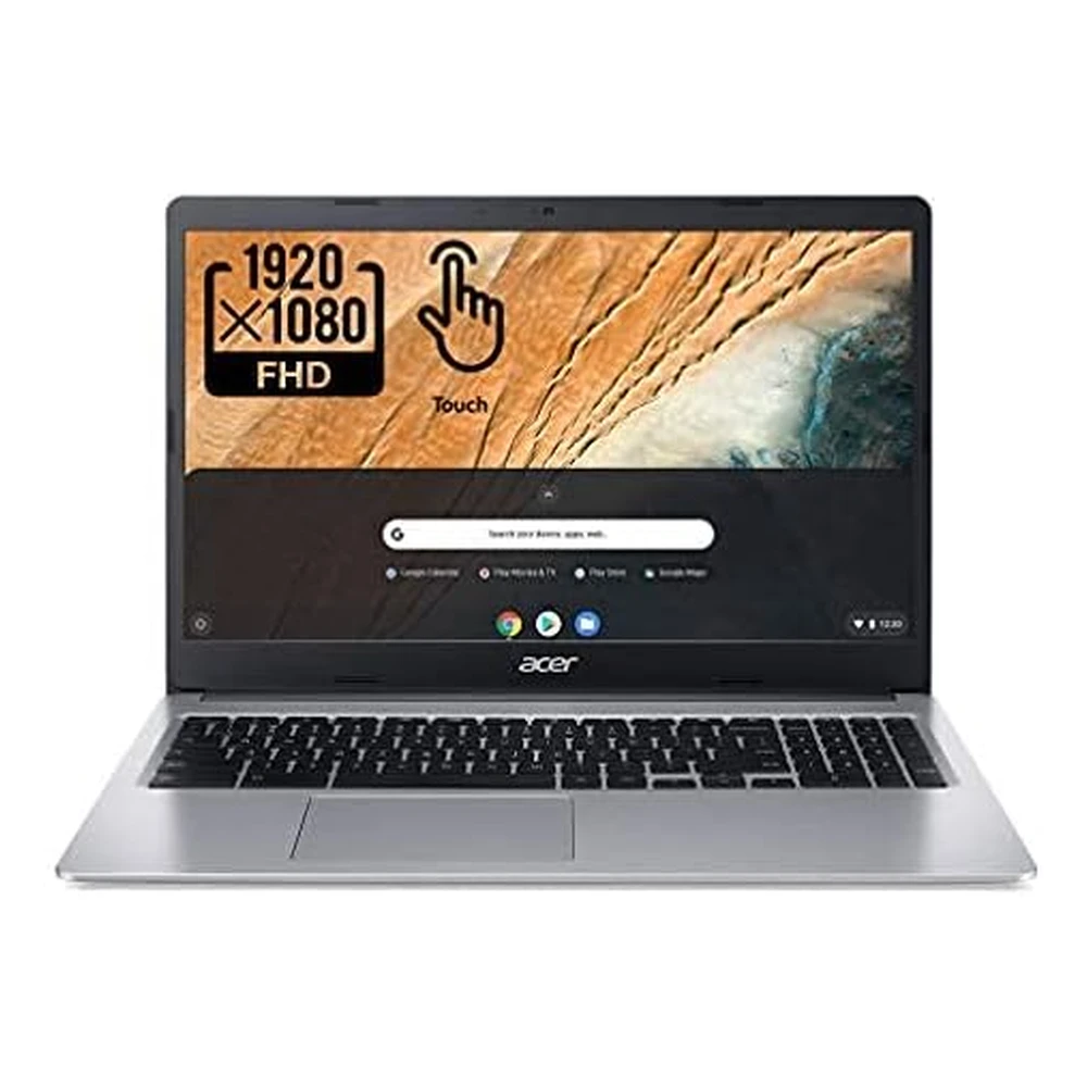 LAPTOP CHROMEBOOK 315 2022 ACER 15.6" FHD TÁCTIL INTEL CELERON N4020 4GB RAM 64GB EMMC | PLATA - TECLADO INGLÉS