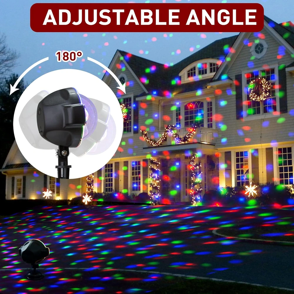 PROYECTOR DE LUCES DE NAVIDAD FOCOS DE PROYECCIÓN RGBW CON CONTROLADOR MULTIFUNCIÓN