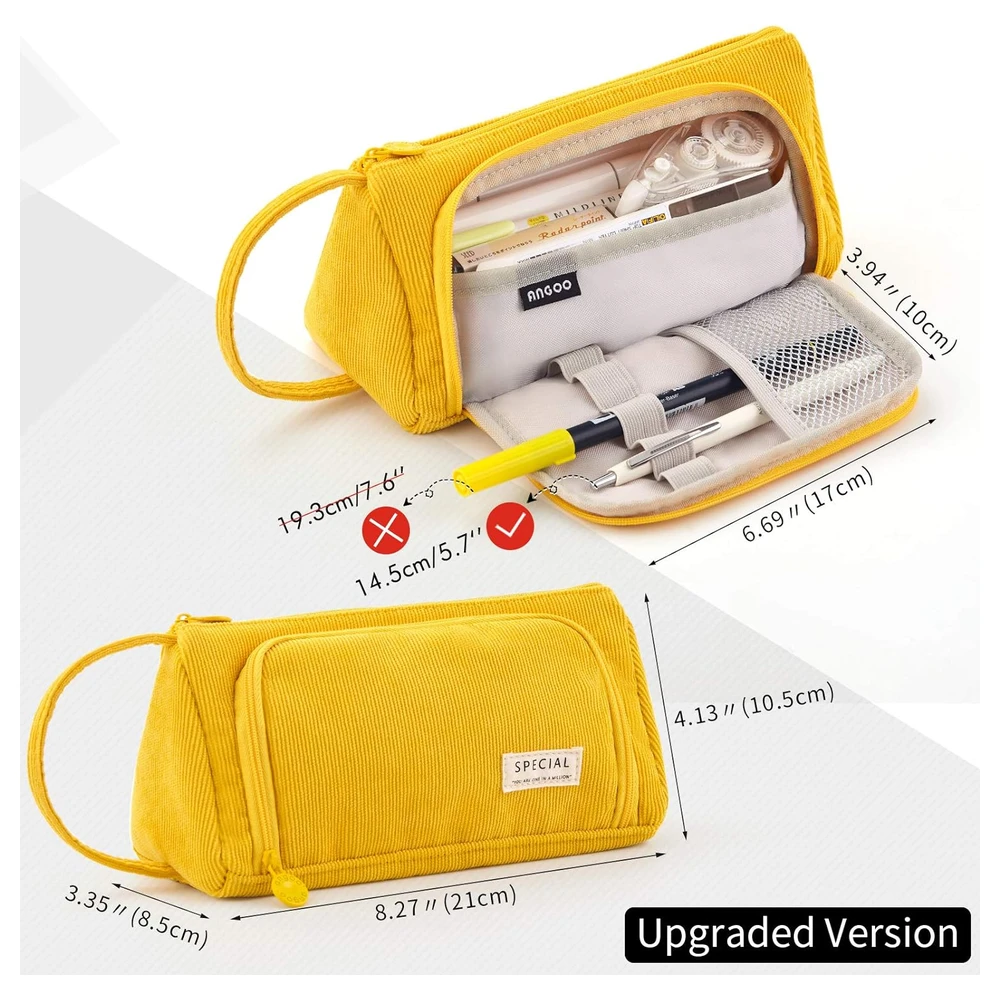 B08XQ9RZJ7_3.webp EASTHILL - ESTUCHE PARA LÁPICES DE GRAN CAPACIDAD ESCOLAR, OFICINA Y COLEGIAL PARA NIÑOS Y ADULTOS - AMARILLO
