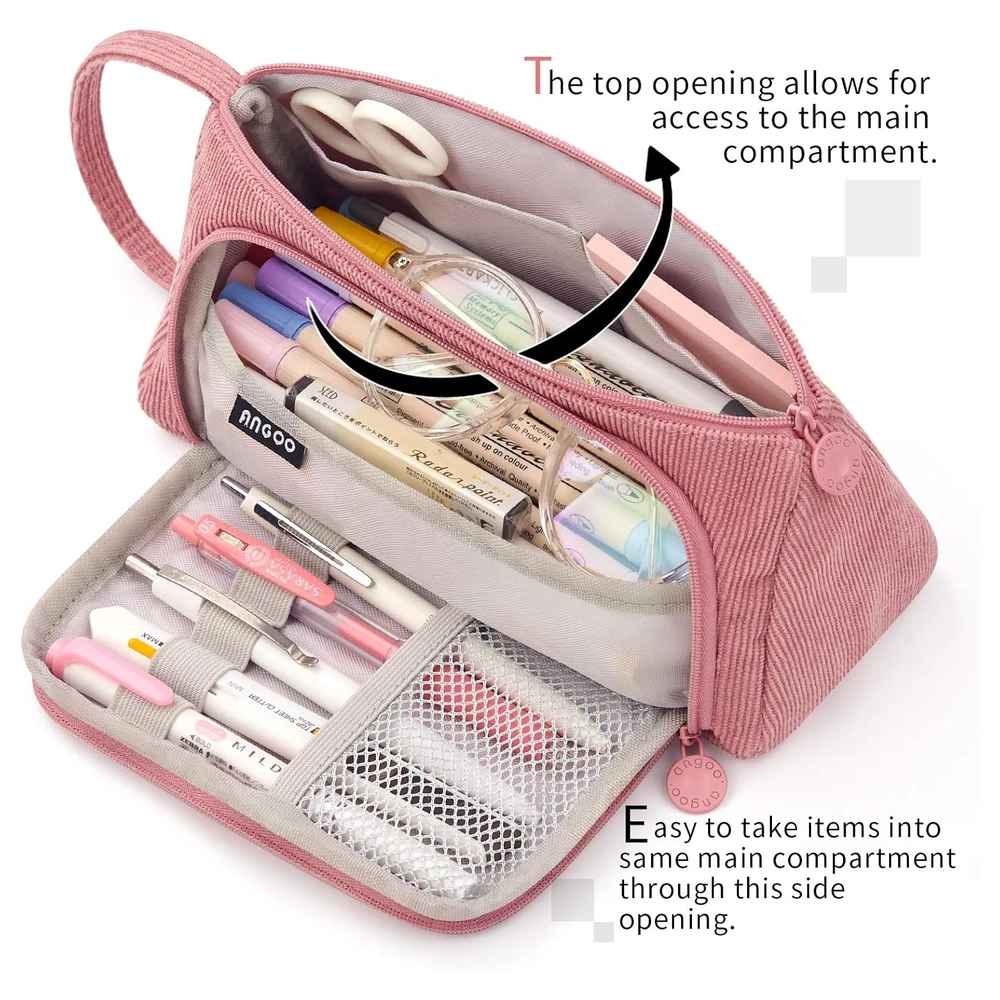 B08XQBPGC5_2.webp EASTHILL - ESTUCHE PARA LÁPICES DE GRAN CAPACIDAD ESCOLAR, OFICINA Y COLEGIAL PARA NIÑOS Y ADULTOS - ROSADO