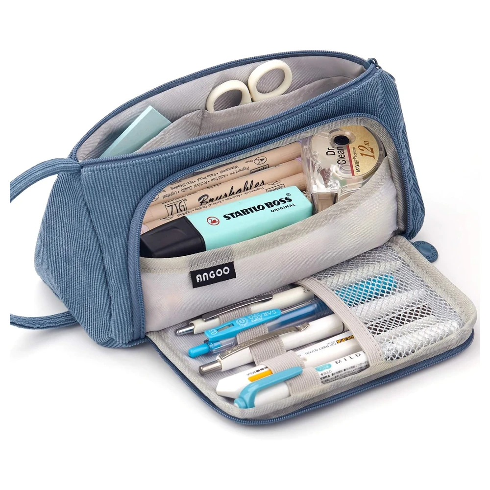EASTHILL - ESTUCHE PARA LÁPICES DE GRAN CAPACIDAD ESCOLAR, OFICINA Y COLEGIAL PARA NIÑOS Y ADULTOS - AZUL