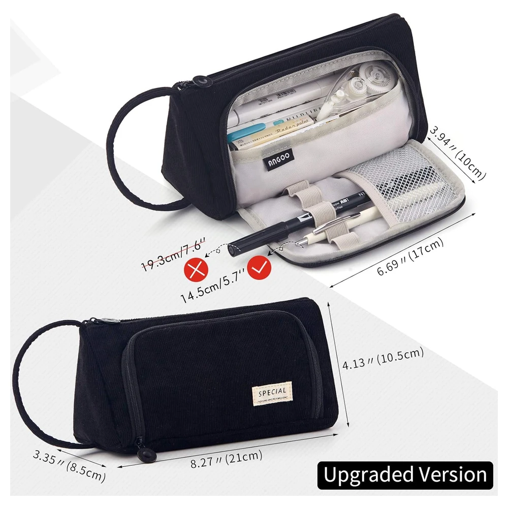B08XQBZ17F_3.webp EASTHILL - ESTUCHE PARA LÁPICES DE GRAN CAPACIDAD ESCOLAR, OFICINA Y COLEGIAL PARA NIÑOS Y ADULTOS - NEGRO