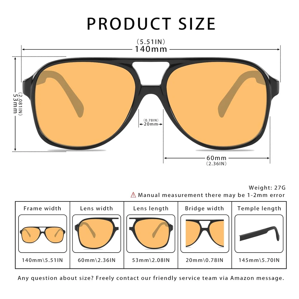 B08YR34YV6_4.webp Ydaowkn Lentes de Sol Clásicos Estilo Aviador Vintage Para Mujeres Y Hombres, Marco Grande, Retro de Los Años 70, Uv400