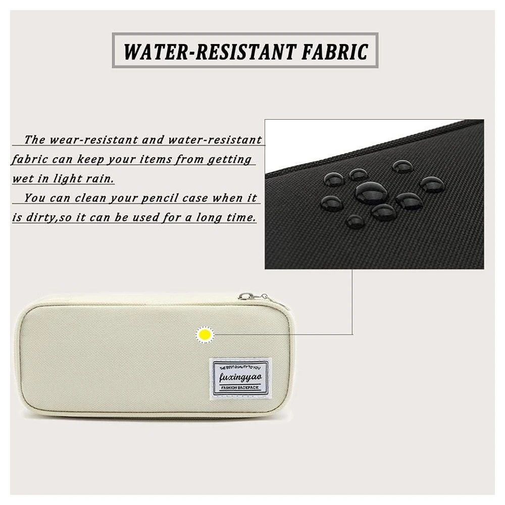 B091K7MP7C_4.webp ESTUCHE PARA LÁPICES CON VARIAS RANURAS, CARTUCHERA PARA NIÑOS Y ADULTOS, PARA OFICINA Y ESCUELA – BLANCO