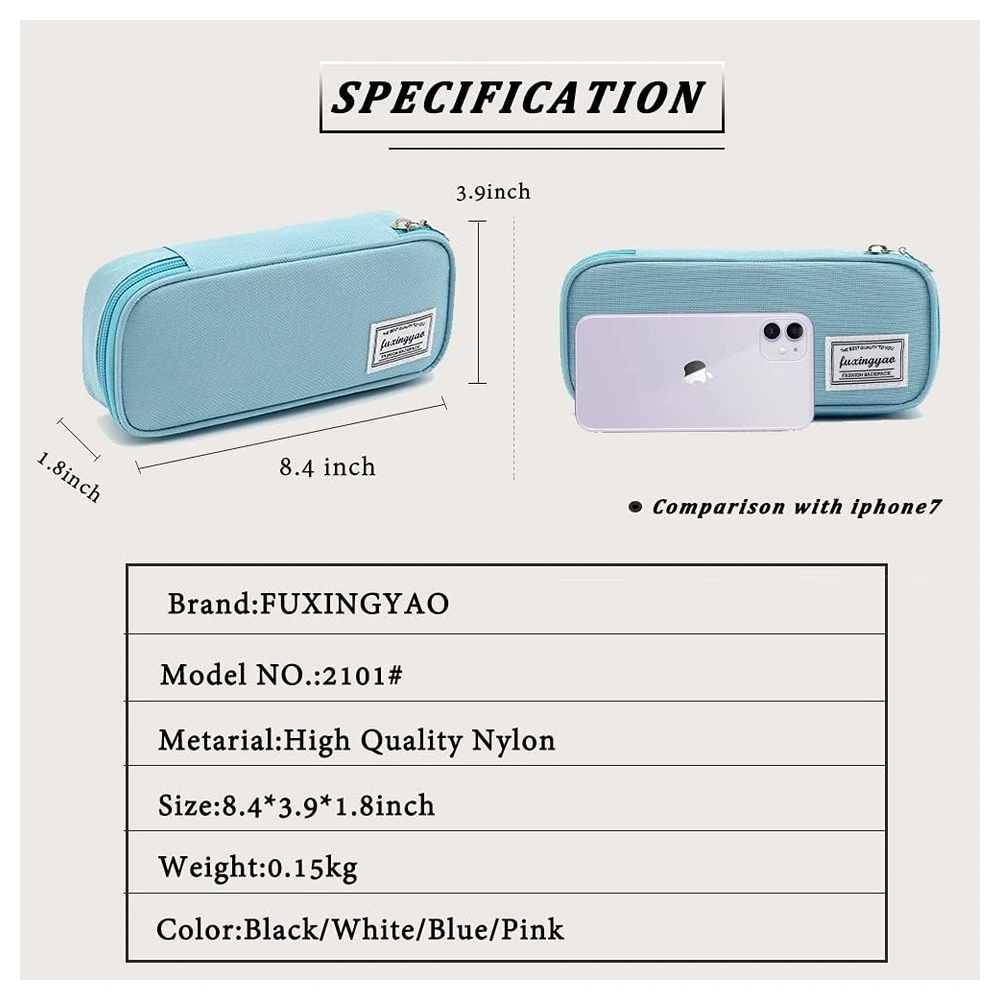 B091K7N7YX_2.webp ESTUCHE PARA LÁPICES CON VARIAS RANURAS, CARTUCHERA PARA NIÑOS Y ADULTOS, PARA OFICINA Y ESCUELA – AZUL
