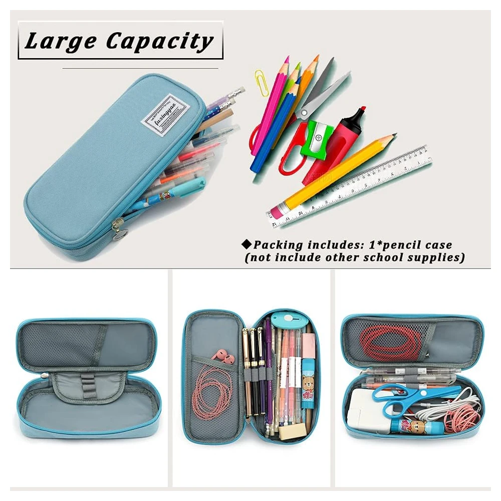 B091K7N7YX_3.webp ESTUCHE PARA LÁPICES CON VARIAS RANURAS, CARTUCHERA PARA NIÑOS Y ADULTOS, PARA OFICINA Y ESCUELA – AZUL