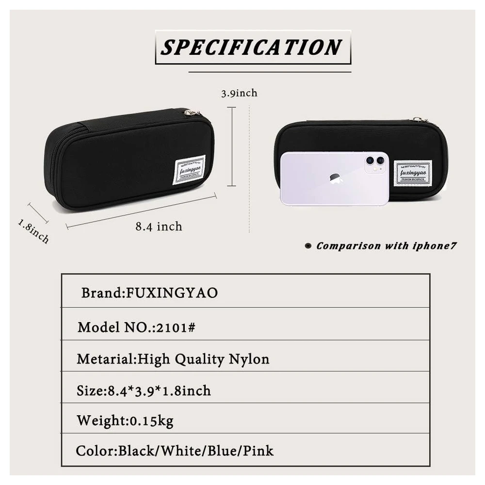 B091KM2JDH_2.webp ESTUCHE PARA LÁPICES CON VARIAS RANURAS, CARTUCHERA PARA NIÑOS Y ADULTOS, PARA OFICINA Y ESCUELA - NEGRO