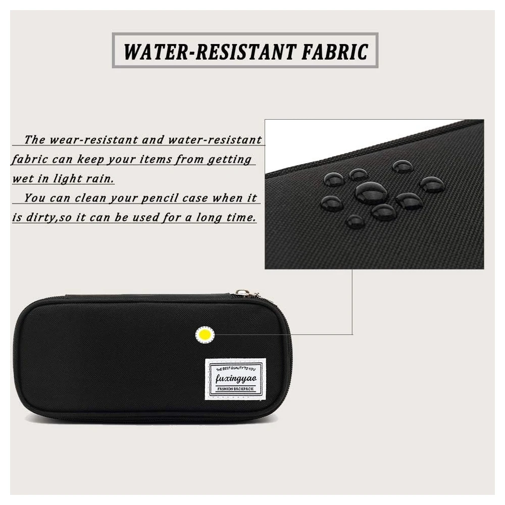B091KM2JDH_4.webp ESTUCHE PARA LÁPICES CON VARIAS RANURAS, CARTUCHERA PARA NIÑOS Y ADULTOS, PARA OFICINA Y ESCUELA - NEGRO
