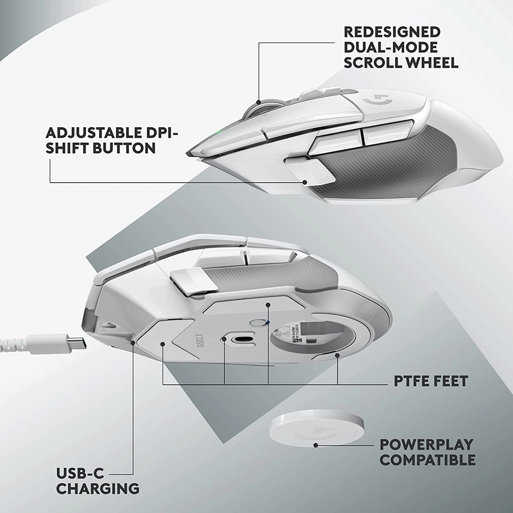 MOUSE GAMING INALÁMBRICO G502 X LIGHTSPEED LOGITECH | BLANCO