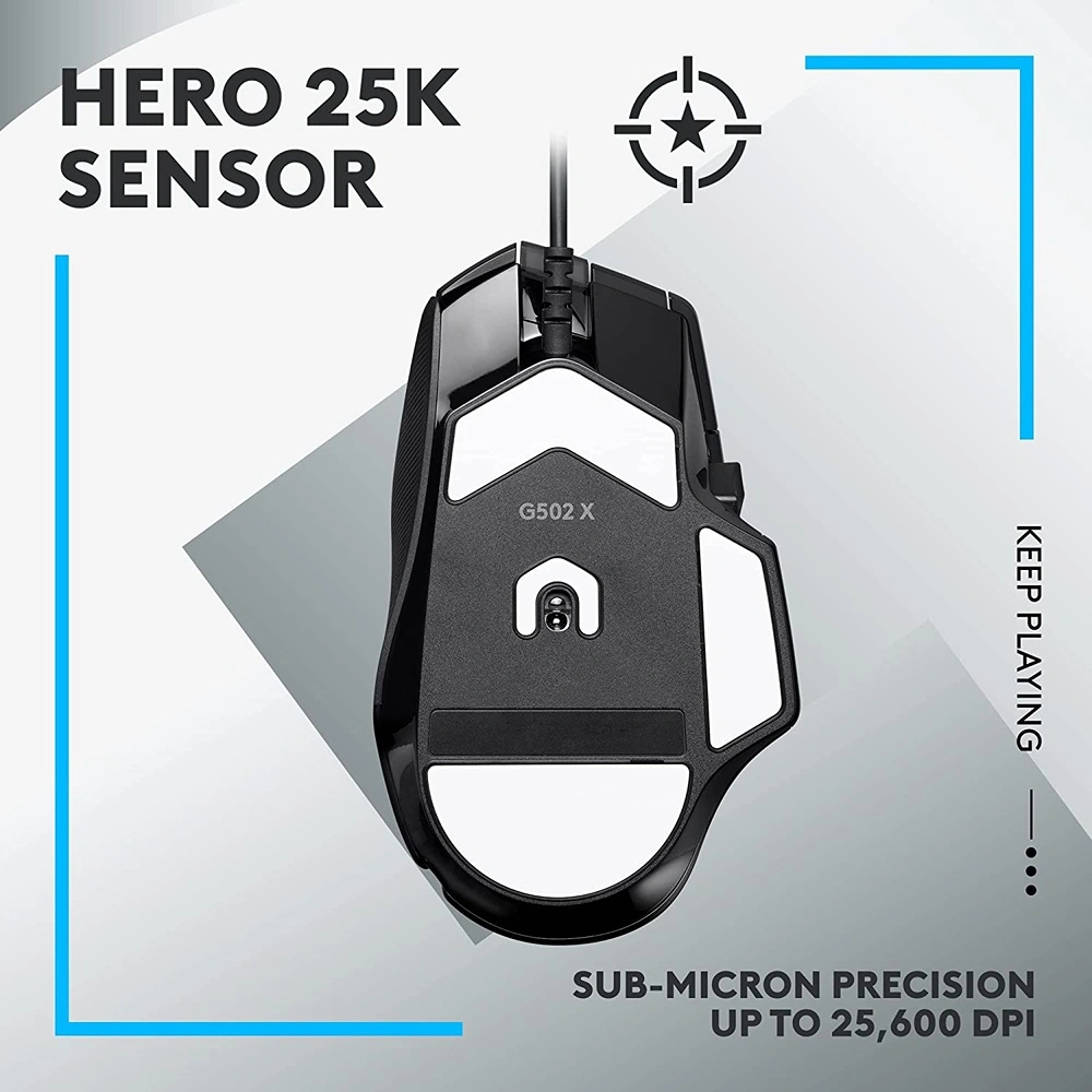 MOUSE PARA JUEGOS CON CABLE G502 X LOGITECH | NEGRO