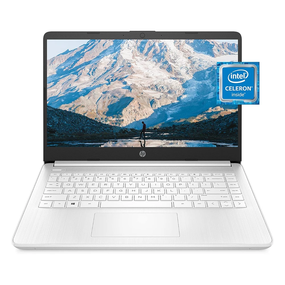 LAPTOP 14 HP INTEL CELERON N4020 4GB RAM 64GB EMMC PANTALLA HD 14" | BLANCO - TECLADO INGLÉS