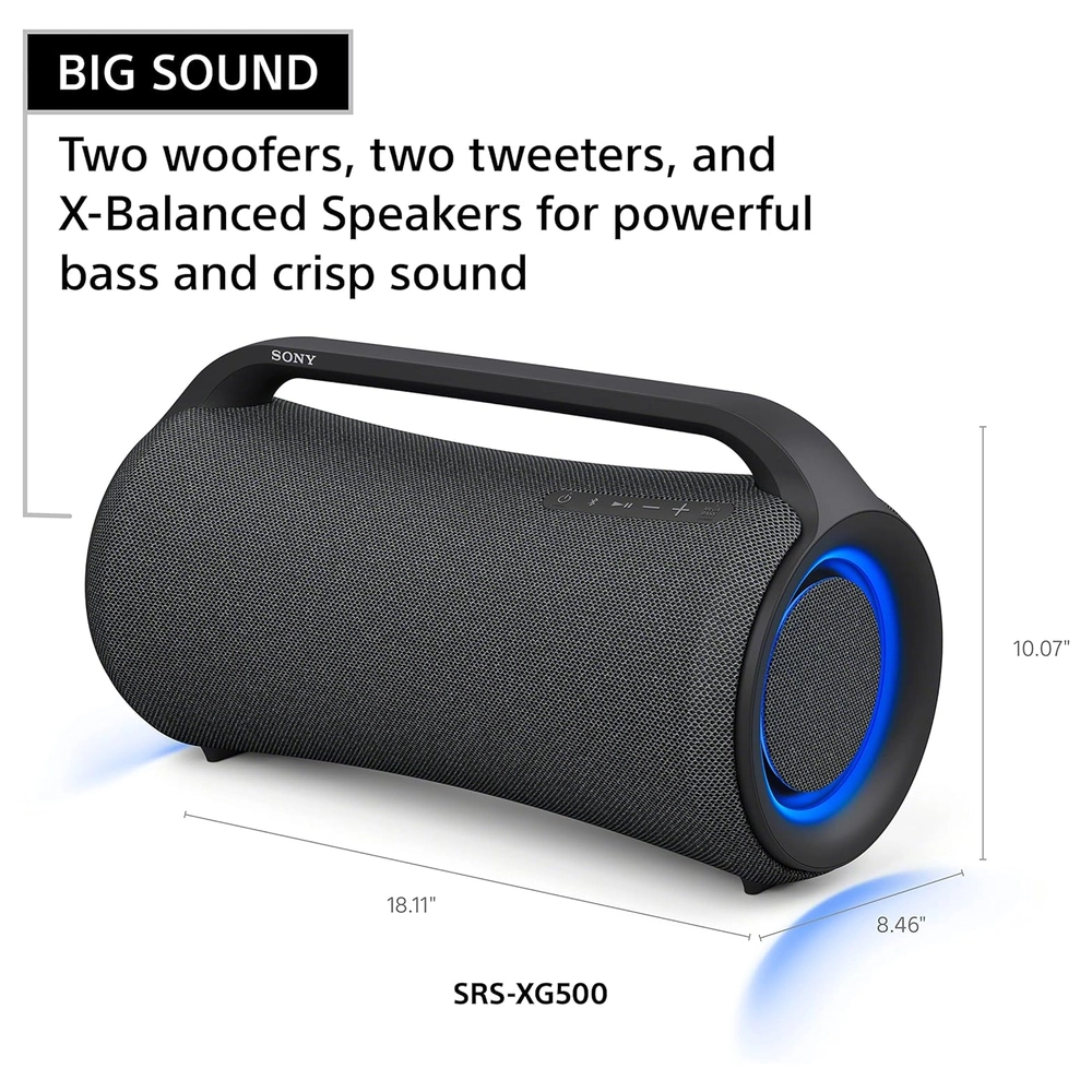 ALTAVOZ SRS-XG500 X-SERIES PORTÁTIL BLUETOOTH BOOMBOX IP66 SONY | NEGRO