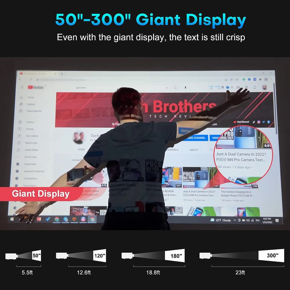 PROYECTOR GROVIEW 1080P PRO WIFI BLUETOOTH | 300"