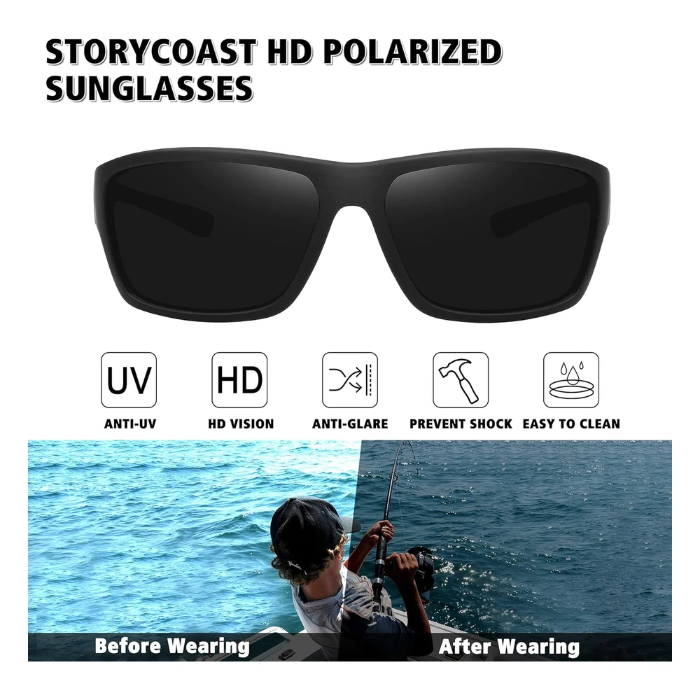 B098WYJ9FH_2.webp Storycoast Gafas de Sol Deportivas Polarizadas Para Hombres Y Mujeres, Marco Irrompible, Ciclismo, Pesca, Conducción