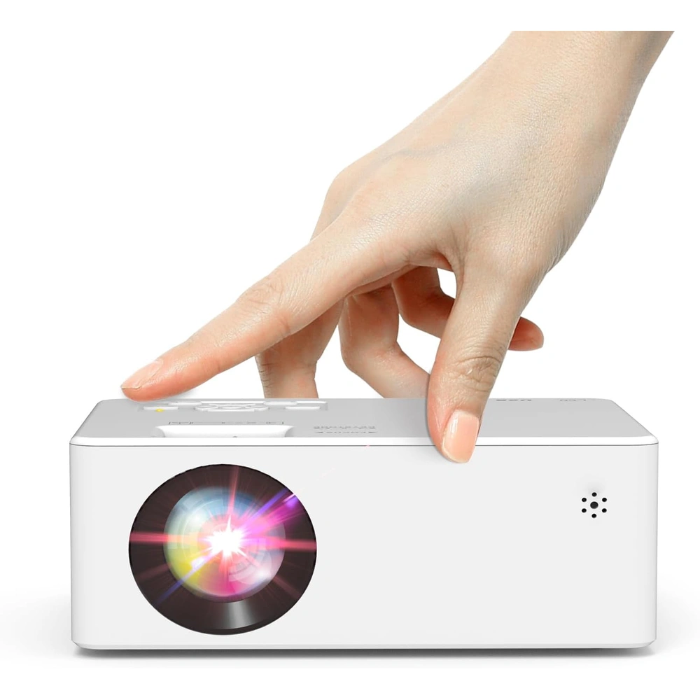 PROYECTOR MINI  DRJ UPGRADE 7500 LUMENS | PANTALLA 100" FULL HD 1080P COMPATIBLE CON TV STICK, HDMI, USB, TF, VGA, AUX, PS4