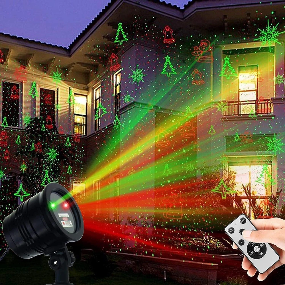 PROYECTOR DE LUCES DE NAVIDAD LUCES LÁSER FOCO DE PAISAJE ROJOS Y VERDE