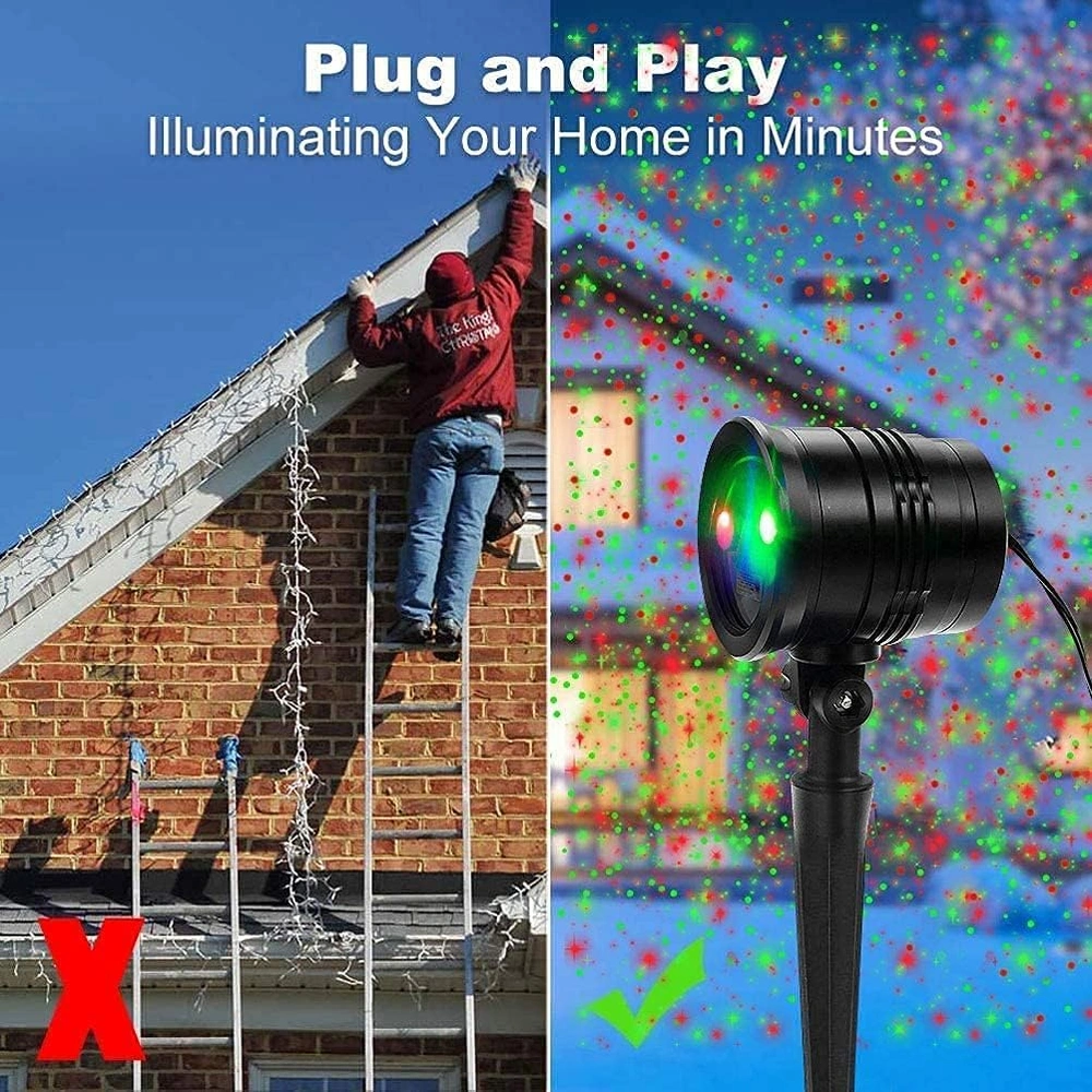 PROYECTOR DE LUCES DE NAVIDAD LUCES LÁSER FOCO DE PAISAJE ROJOS Y VERDE