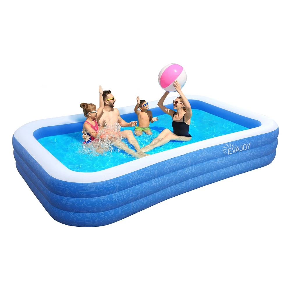 B09K4DYF47.webp Evajoy - Piscina Inflable de 118 x 72 x 20 ", Piscina Sobre El Suelo, Para Niños de Gran Tamaño, Piscinas Inflables Gruesas