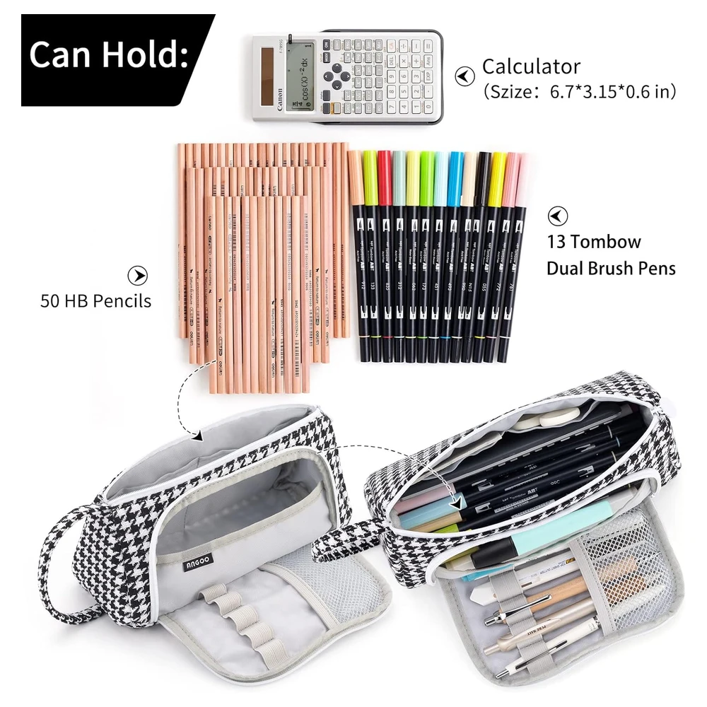 B09PBJ8Q5B_1.webp EASTHILL - ESTUCHE PARA LÁPICES DE GRAN CAPACIDAD ESCOLAR, OFICINA Y COLEGIAL PARA NIÑOS Y ADULTOS - NEGRO