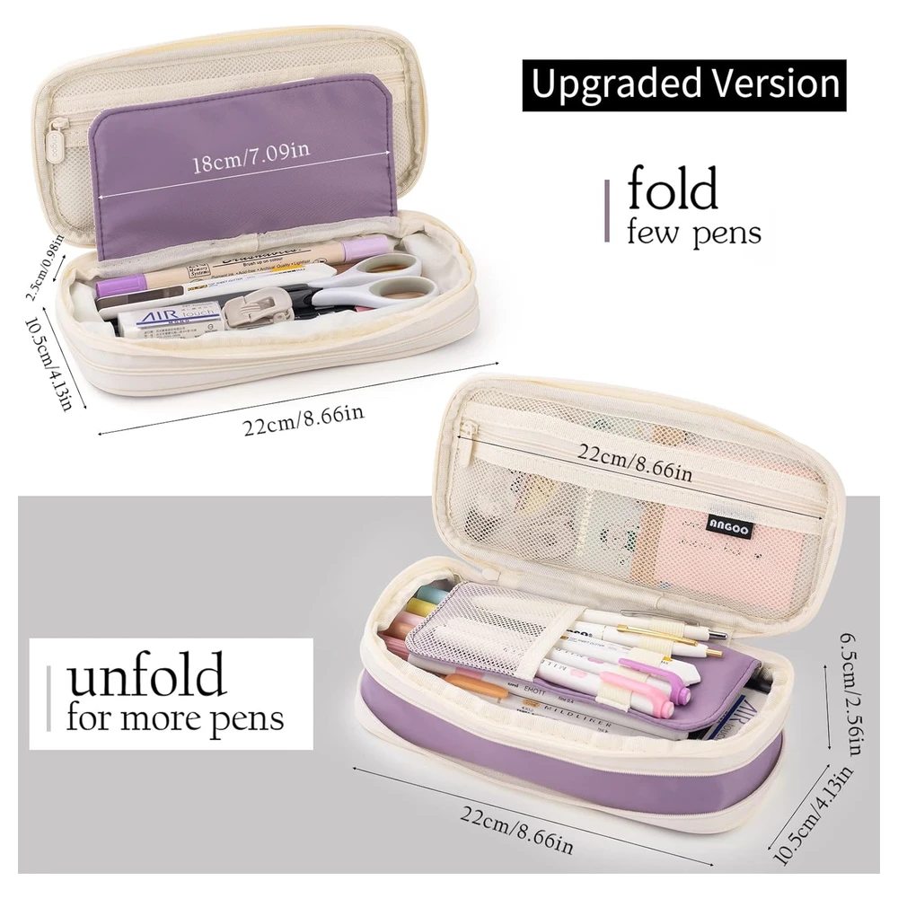 B09QM1W17V_2.webp EASTHILL ESTUCHE PARA LÁPICES DE CAPACIDAD,BOLSA GRANDE PARA LÁPICES DE PAPELERÍA Y BOLÍGRAFOS PARA NIÑAS ADOLESCENTES-MORADO