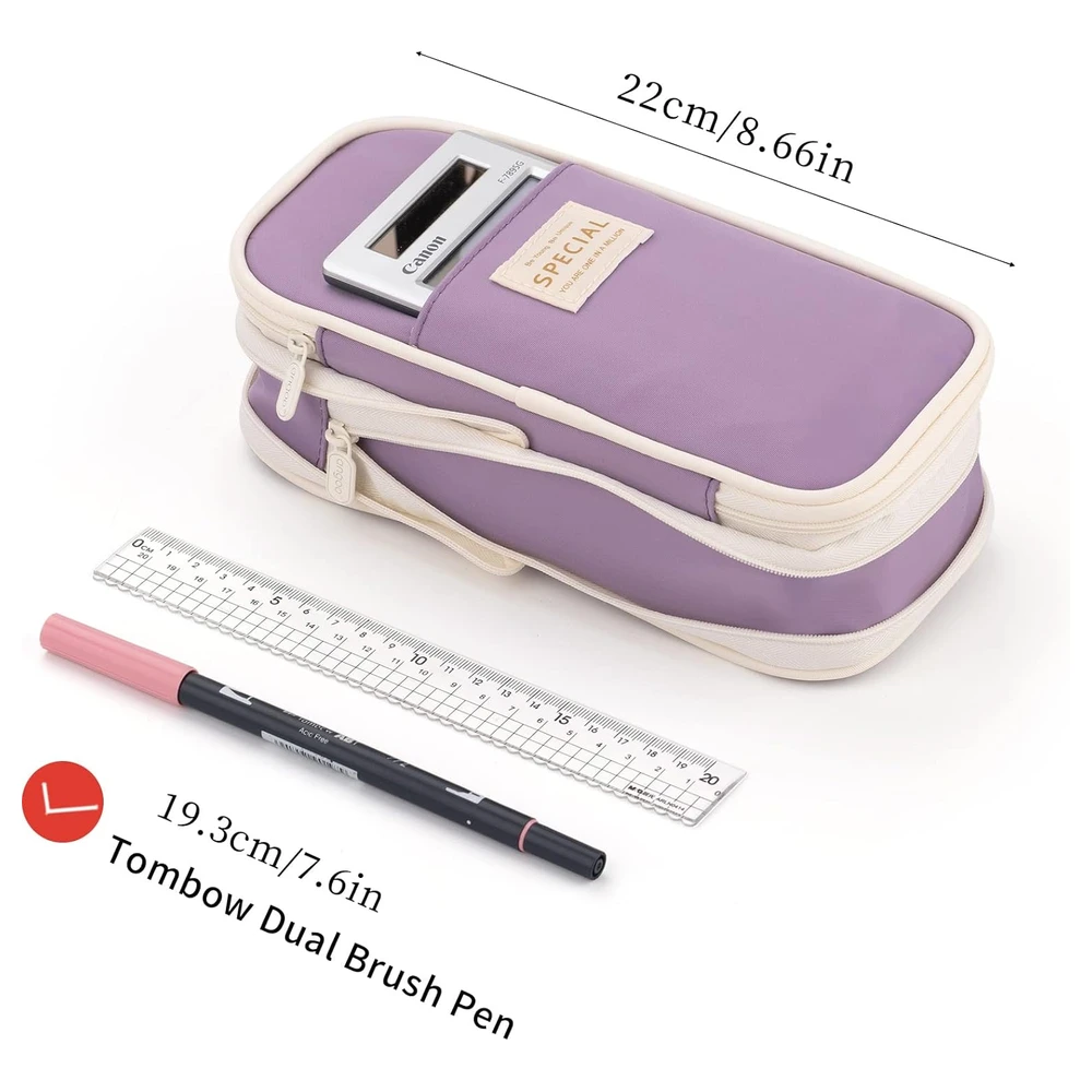 B09QM1W17V_3.webp EASTHILL ESTUCHE PARA LÁPICES DE CAPACIDAD,BOLSA GRANDE PARA LÁPICES DE PAPELERÍA Y BOLÍGRAFOS PARA NIÑAS ADOLESCENTES-MORADO